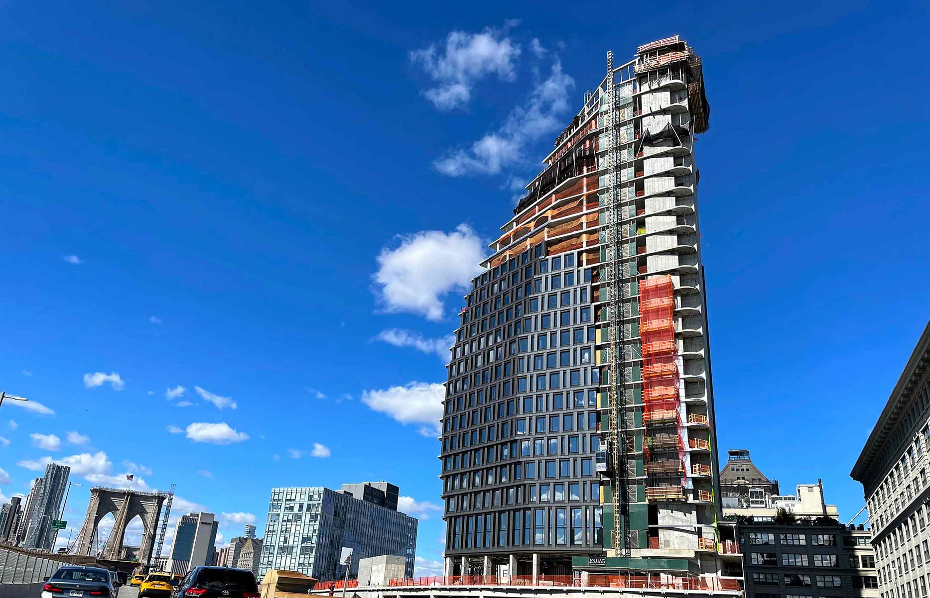 Located in Dumbo, Brooklyn, Olympia is a 26-story, 270-foot-tall mixed-use residential structure that offers spectaculars views of the Brooklyn Bridge.