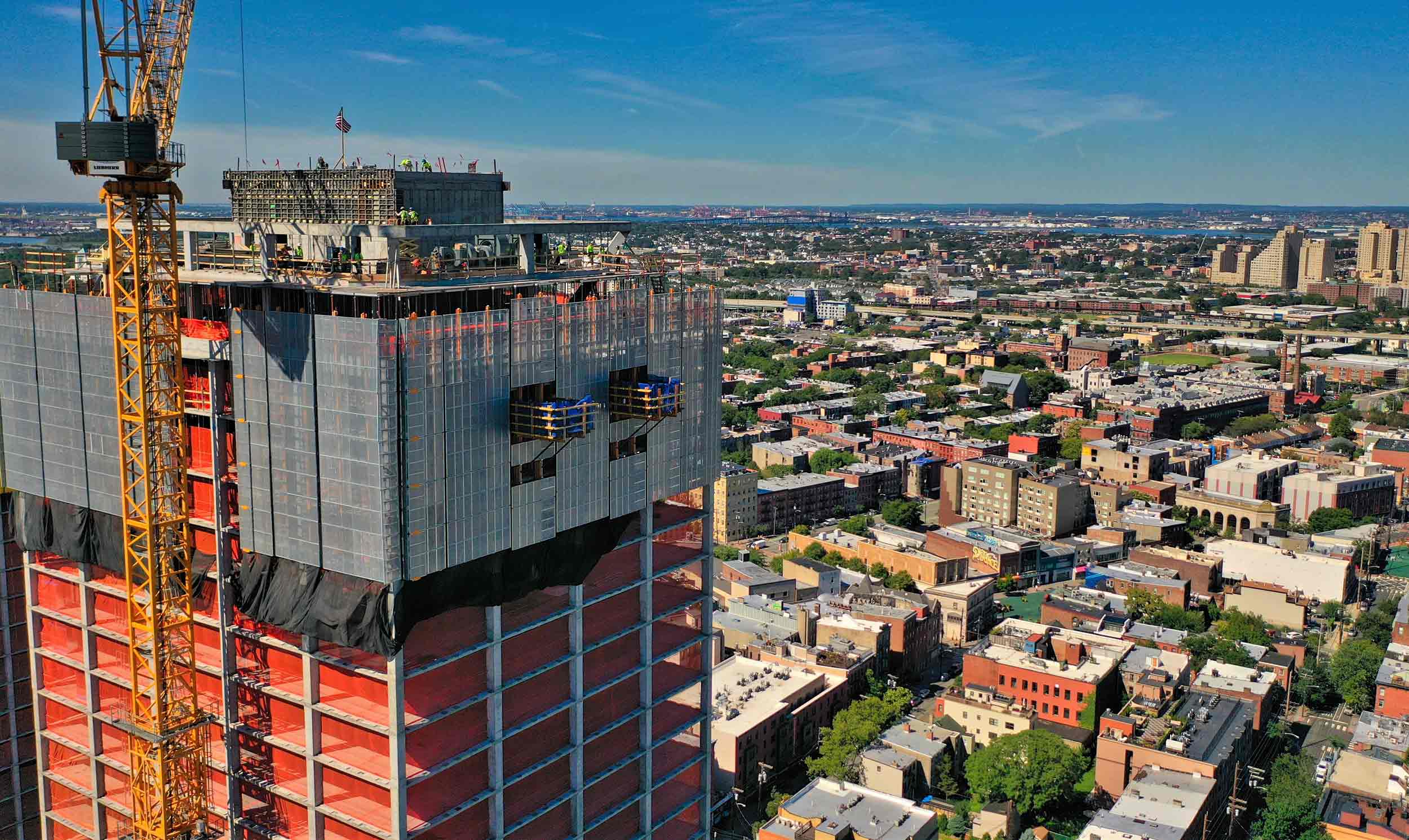 351 Marin Blvd. is a mixed-use project located in the heart of downtown Jersey City in New Jersey. The tower will have 507 apartments, including 8,000 ft2. of commercial space.