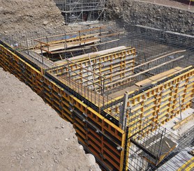 Modular formwork in imperial measurements.