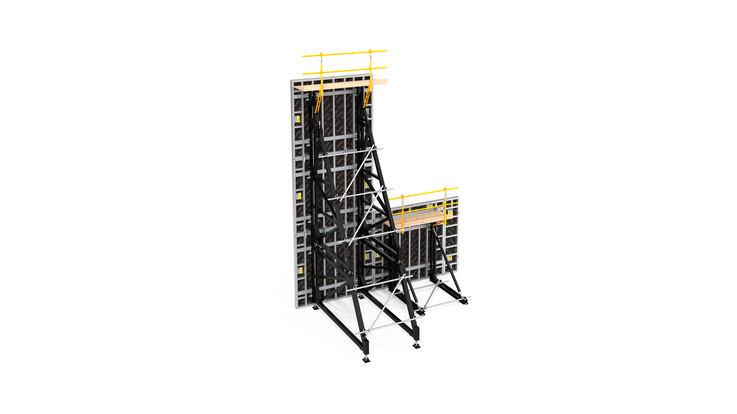 Single-sided forming systems for one-sided wall applications ranging between 8’ to 30’.
Compatible with all ULMA wall formwork panels.