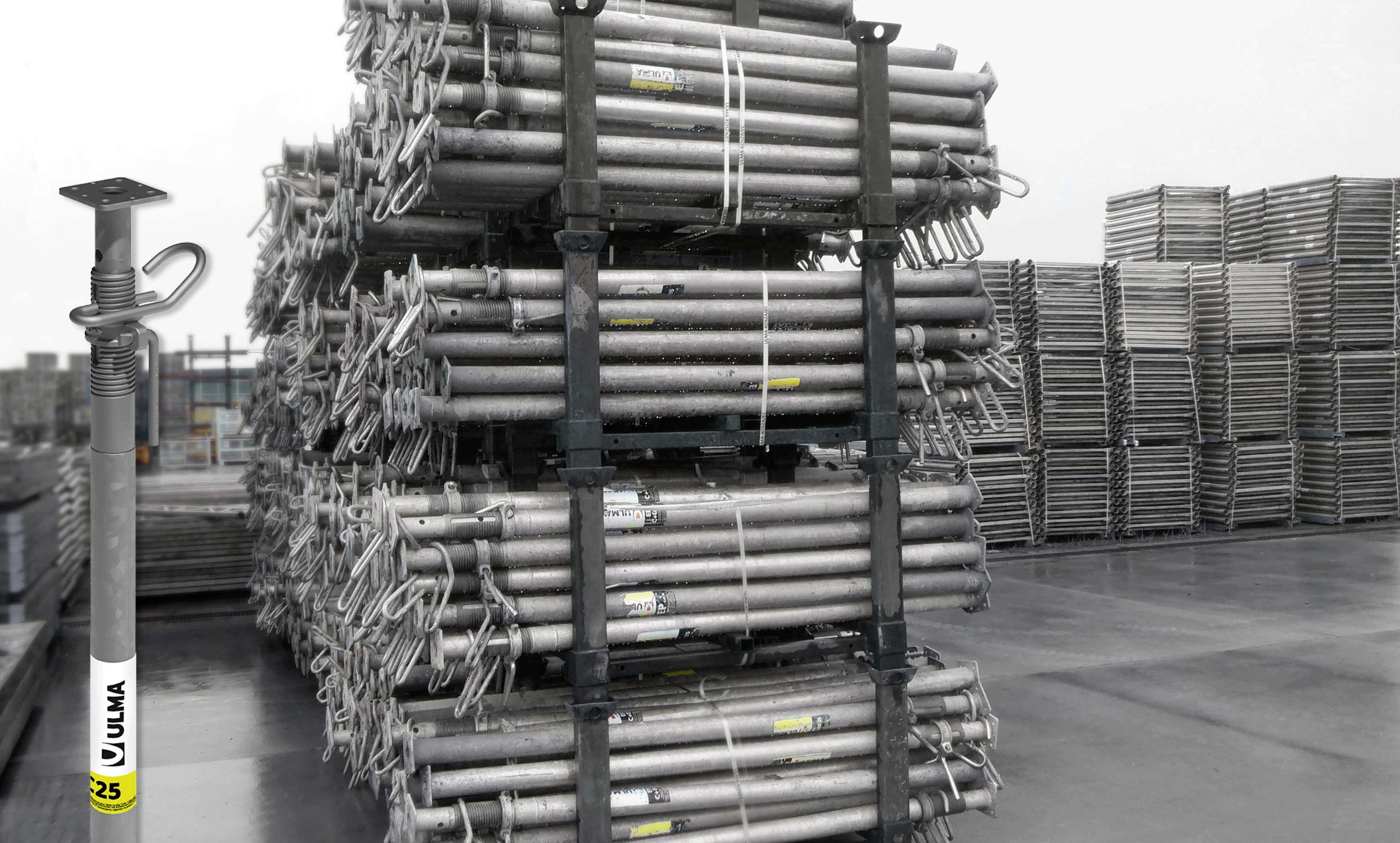 Take advantage of our galvanized steel post shore designed for shoring and reshoring of slab formwork
