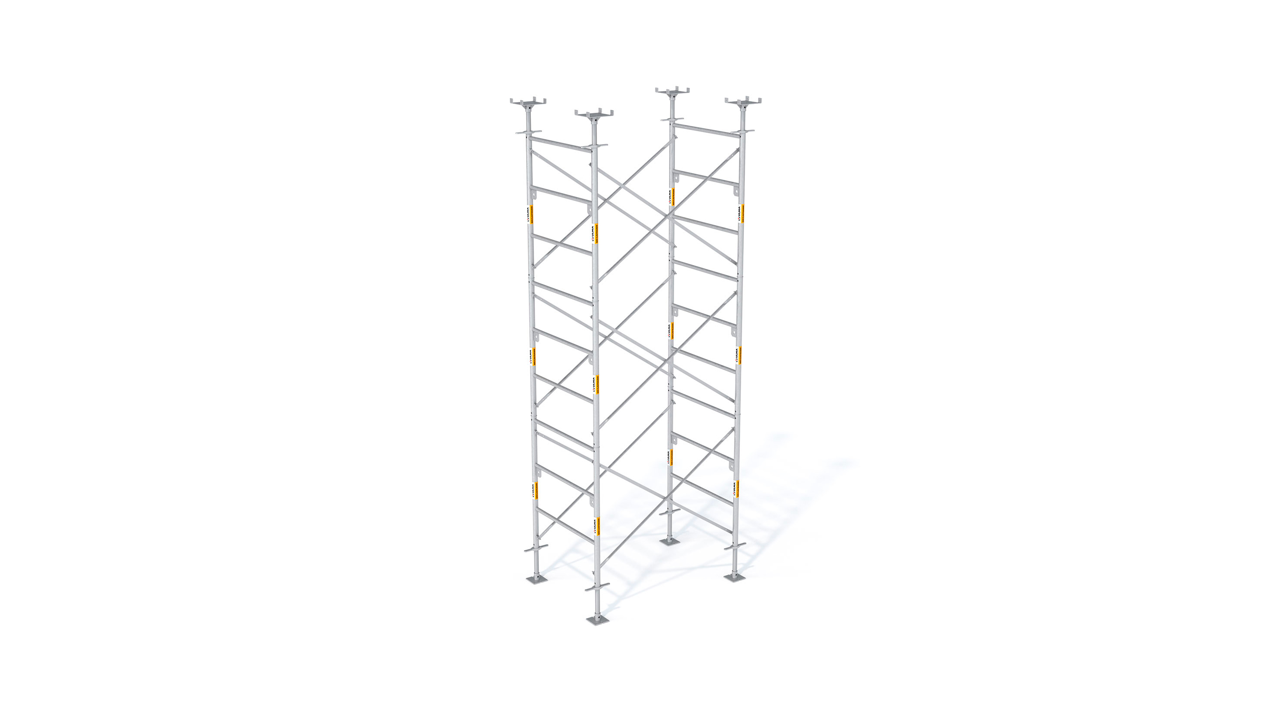 Galvanized steel frame handset shoring system, used on a great variety of construction projects.