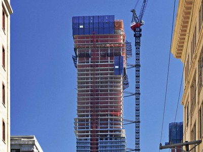 ULMA provides perimeter protection in the construction of the Harborside Tower in New Jersey