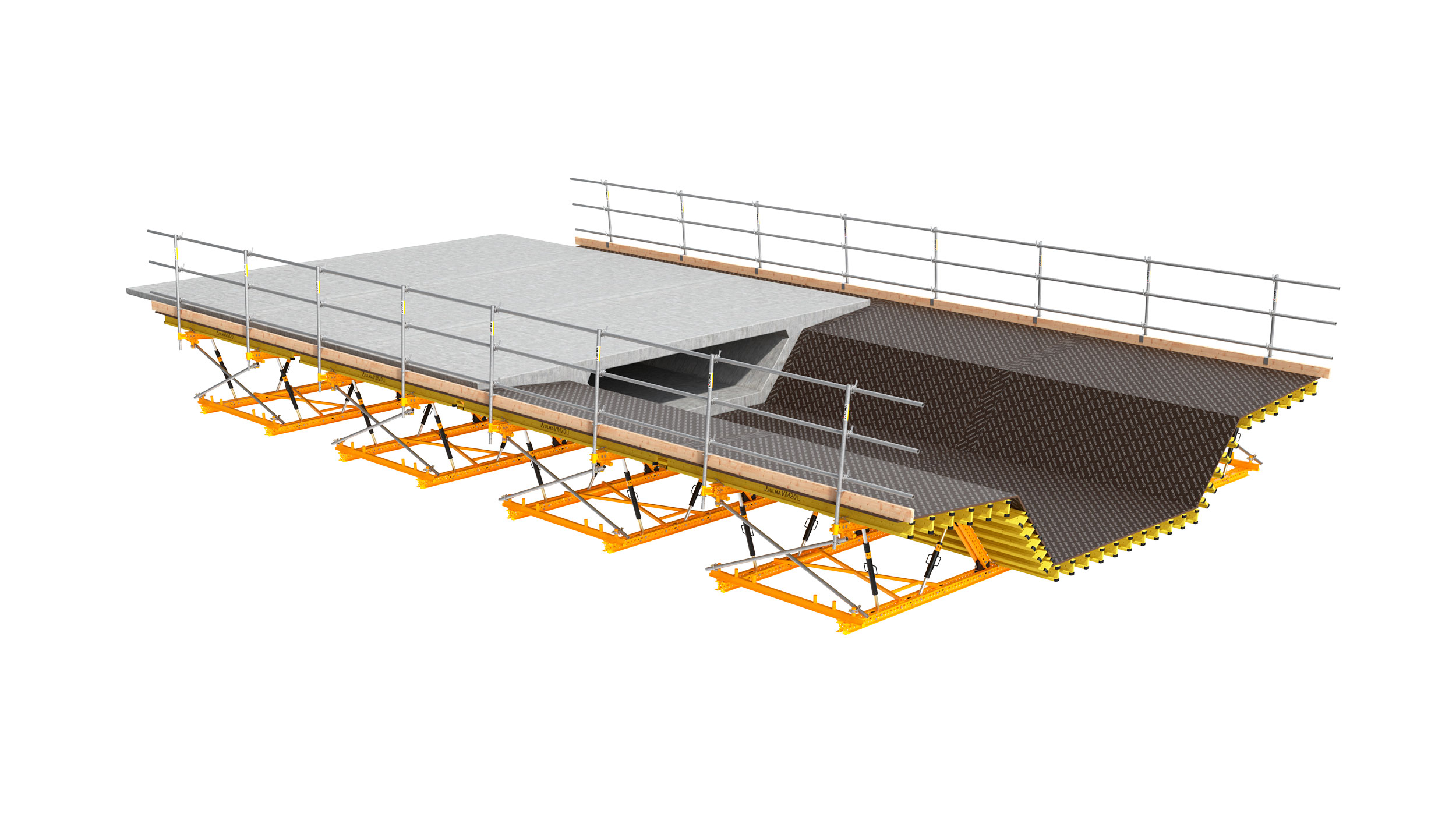 Extremely versatile beam formwork for different horizontal concrete structures. Excellent fit to the shape of sections.
