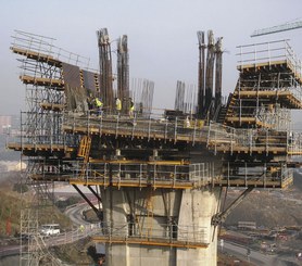 G Heavy Duty Bracket in construction of viaduct with superelevation