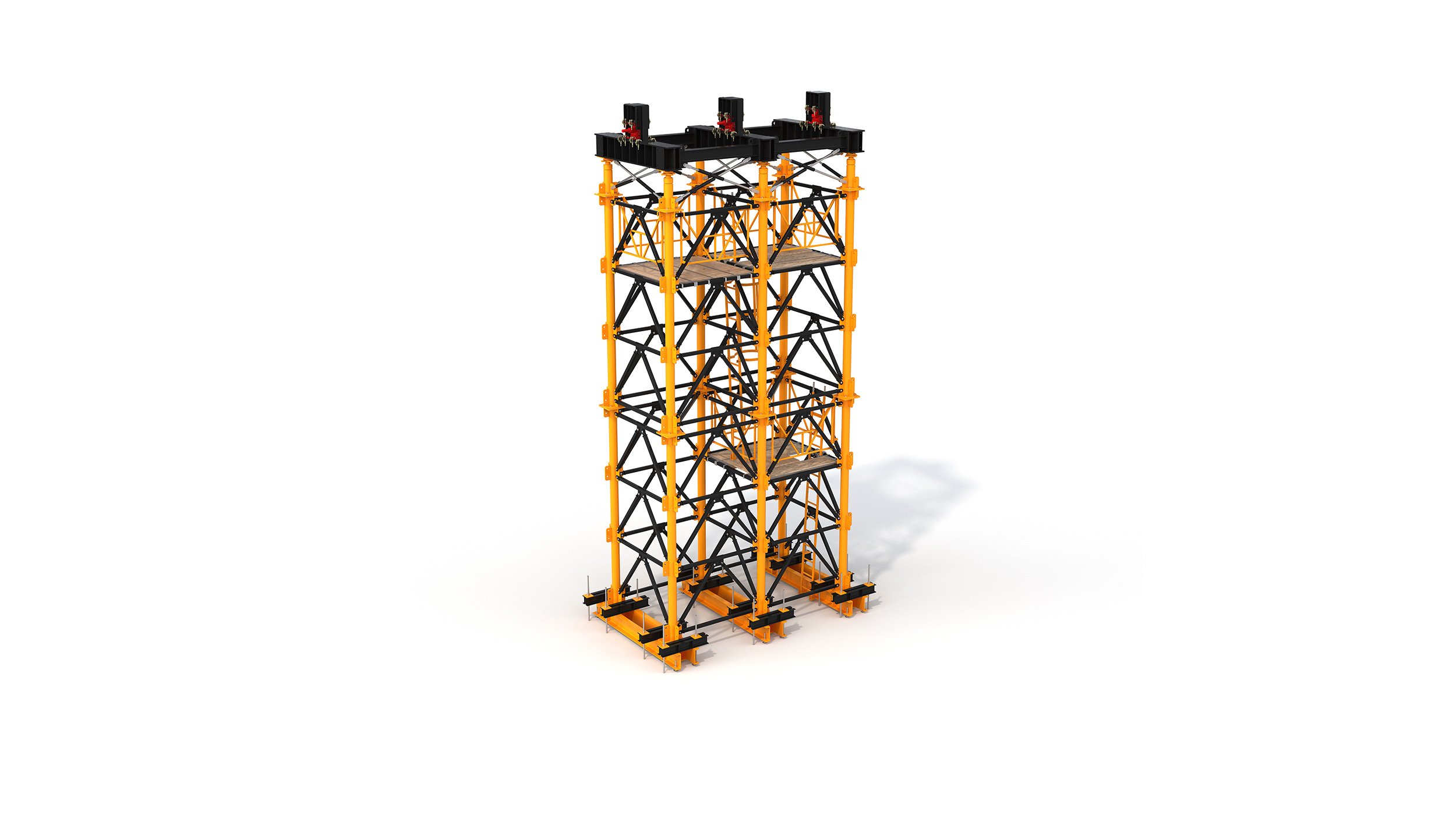 Heavy duty concrete shoring system mainly used for high-rise bridge or viaduct constructions. Highlights: modular system, easy transport, quick and safe on-site erection.