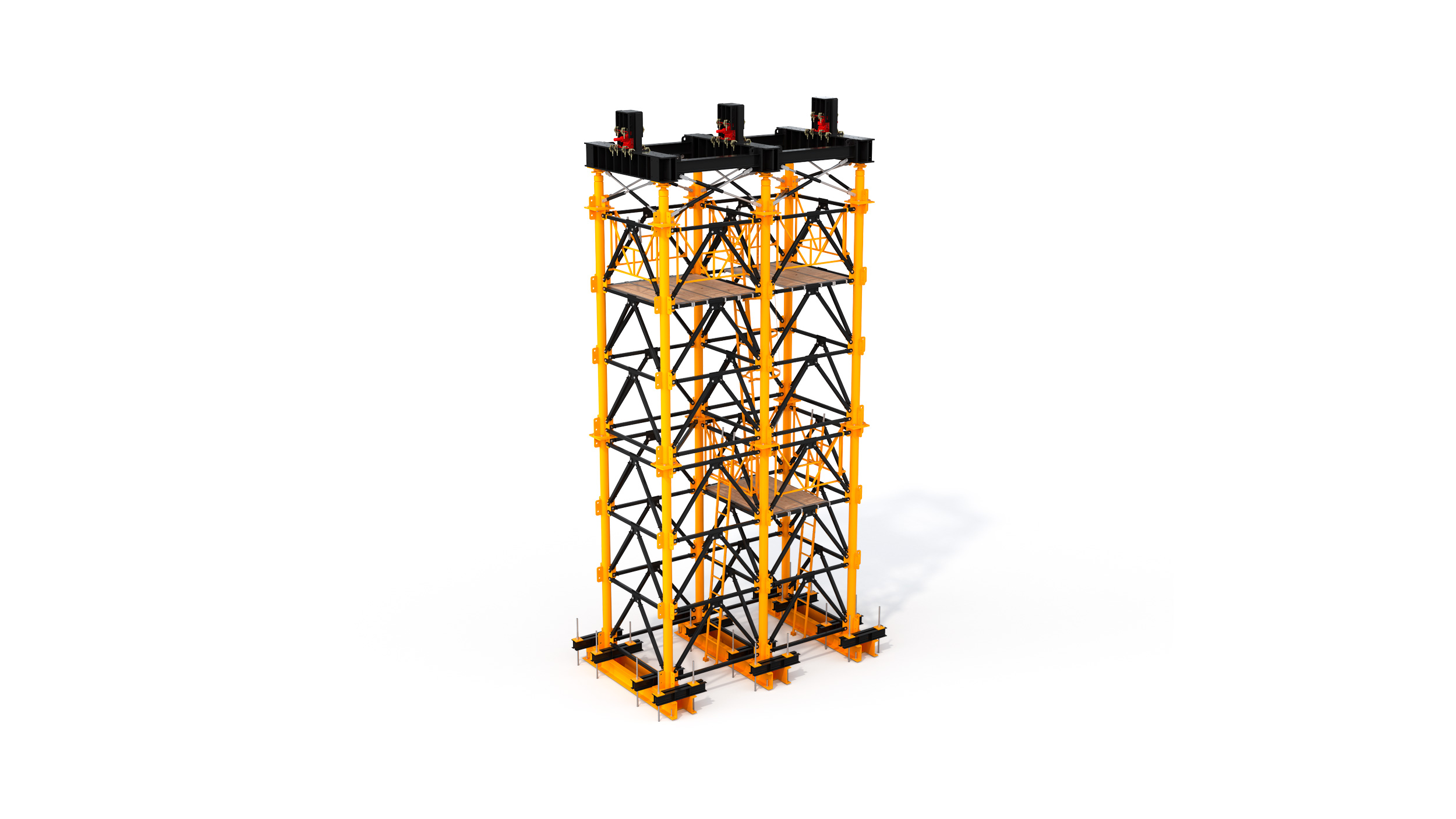 Heavy duty concrete shoring system mainly used for high-rise bridge or viaduct constructions. Highlights: modular system, easy transport, quick and safe on-site erection.