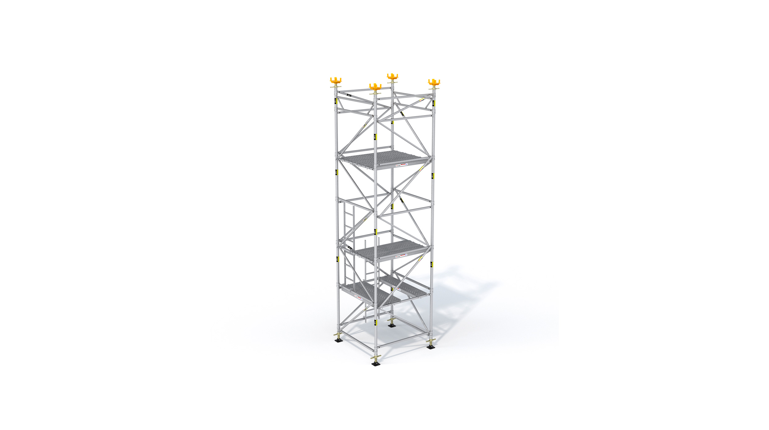 Cost-effective shoring tower specially oriented for bridge construction and specific applications in industrial and building constructions.