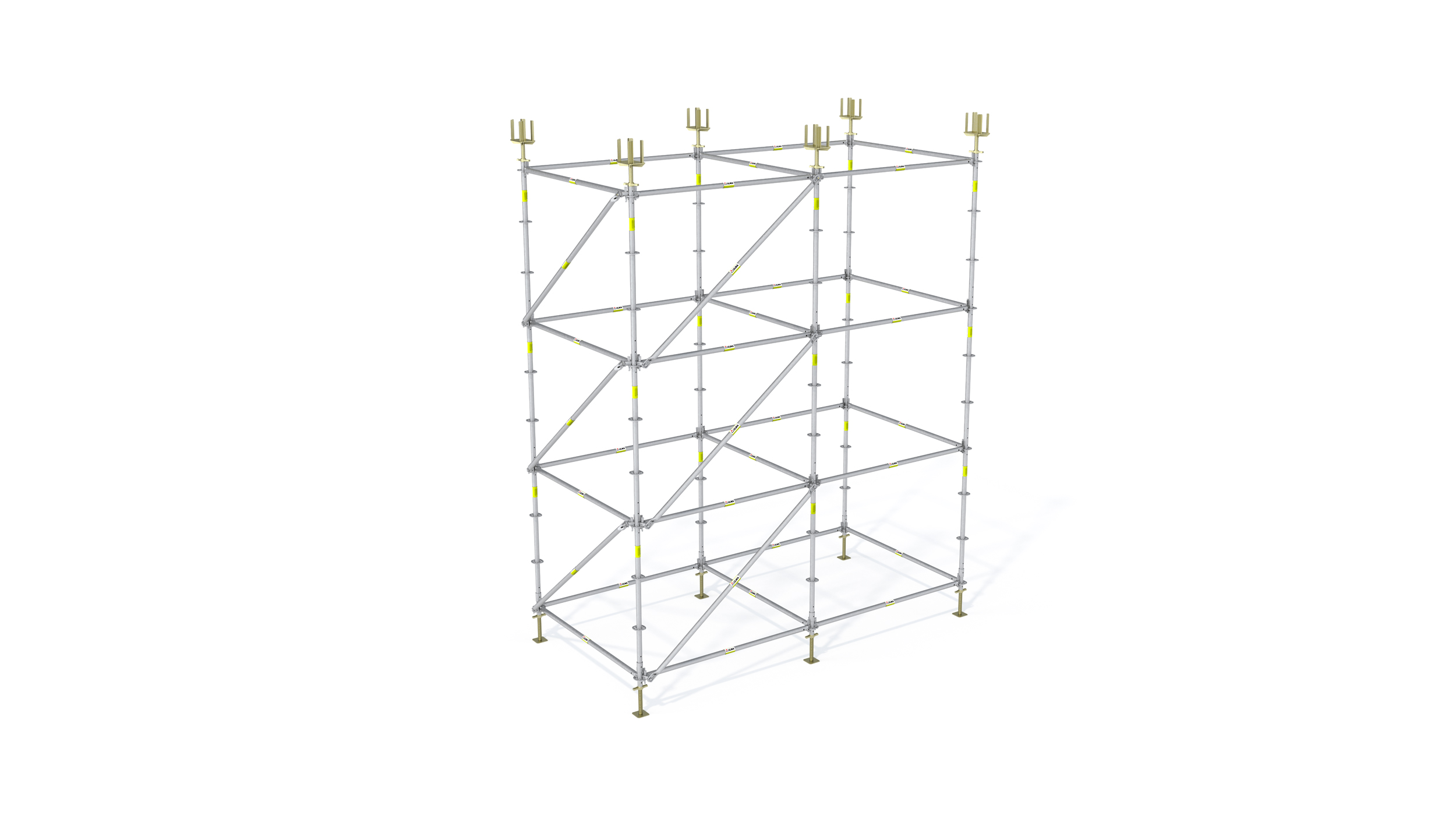 Extremely flexible concrete shoring system. Multiple tower configurations can be erected, quick and easily. Mainly oriented towards building construction.