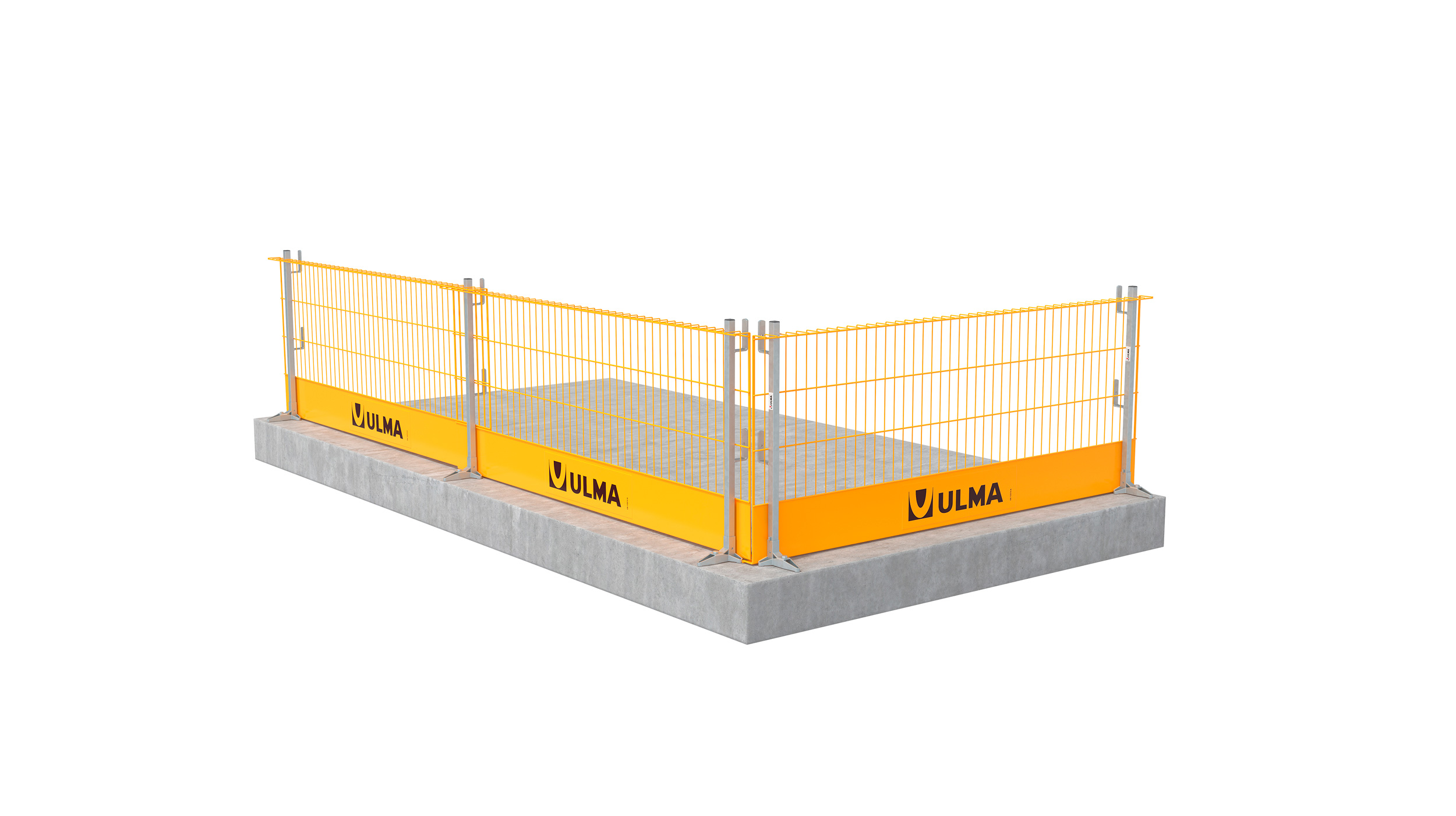 Highly flexible metal edge protection system adaptable to any edge geometry. Designed according to standard EN 13374, specifically intended for concrete structures and ULMA formwork systems.