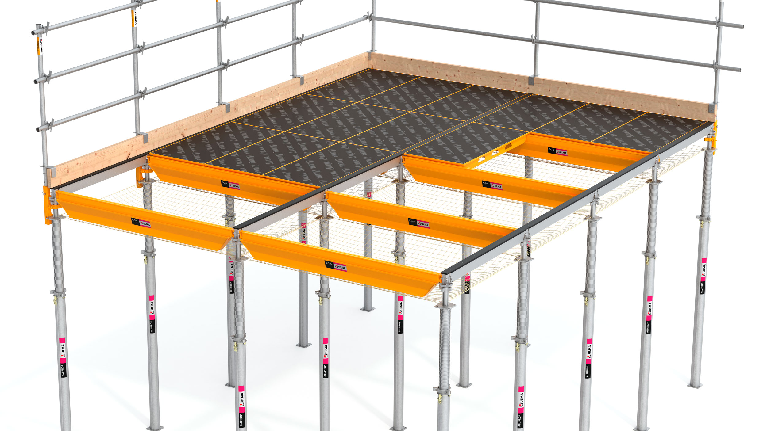 Fall protection equipment for the slab formwork assembly process. Simple installation.
