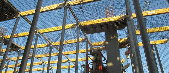 Under slab safety net with CC-4 aluminium formwork