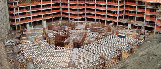 Construction of slabs with BTM beam formwork