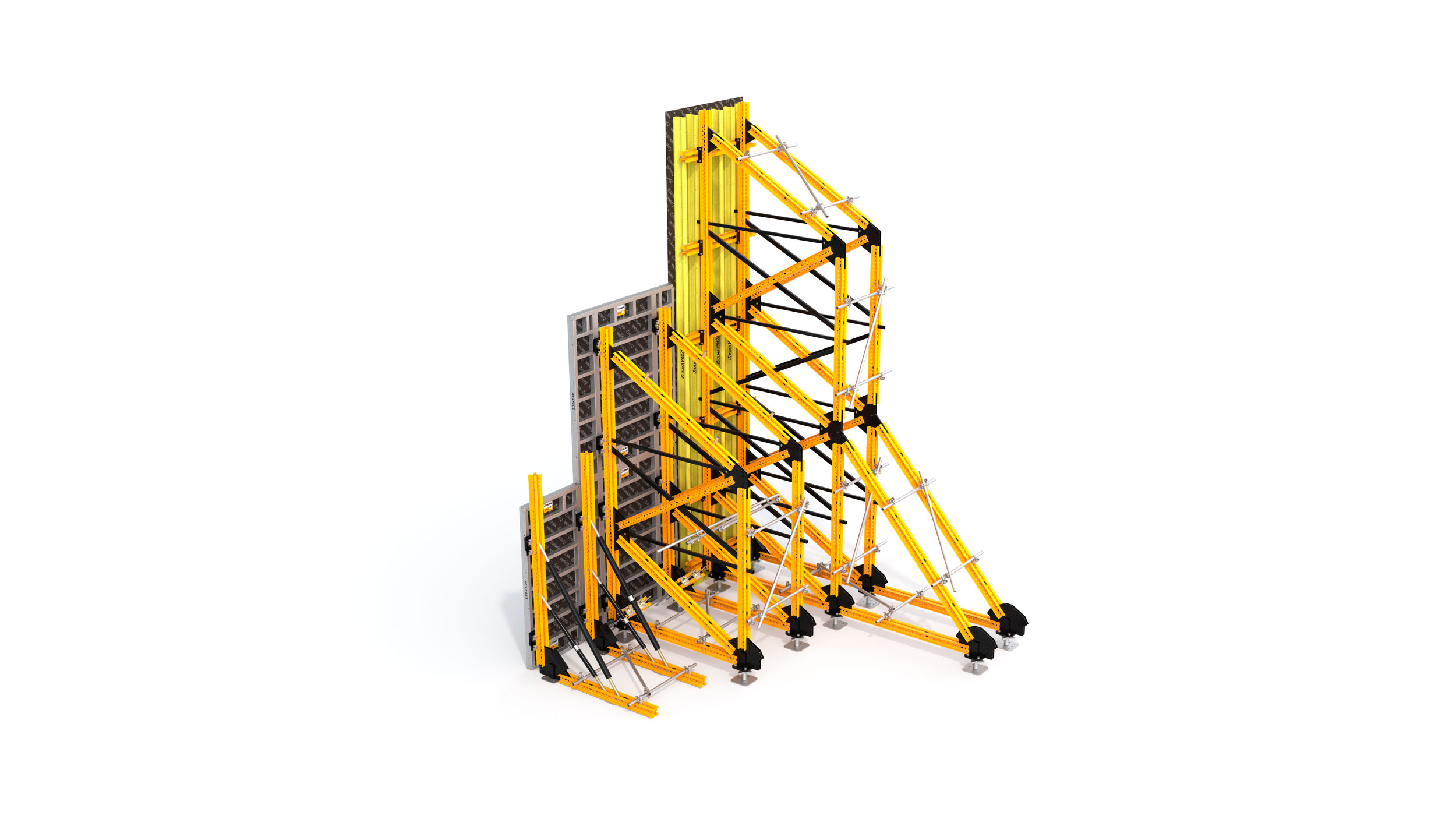 Truss based formwork for single-sided walls up to 10.5 m. Configurable and compatible with all ULMA wall panels.