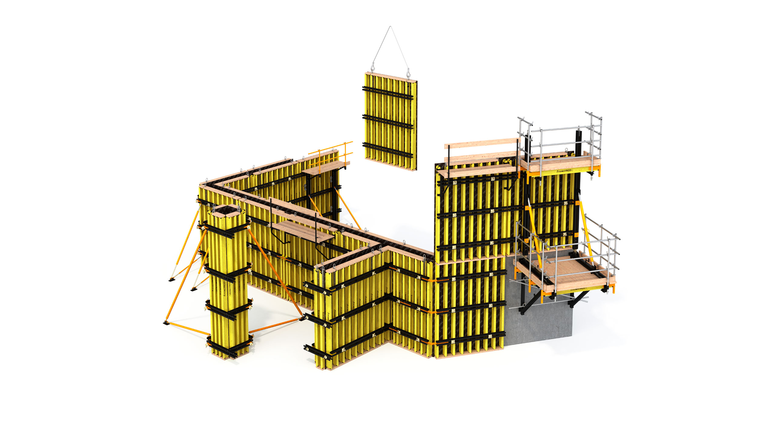 Maximum flexibility and adjustment for vertical structures in civil engineering and building construction. Excellent concrete finish.