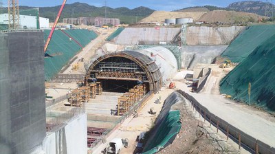 Cut-and-cover tunnel, extension of railway line, Terrassa, Spain