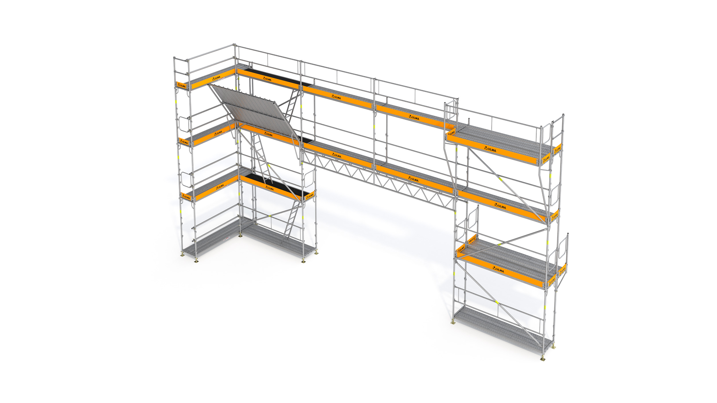 Certified high-performance façade scaffolding. Suitable for all types of façade covering works for restoration, renovation, etc.