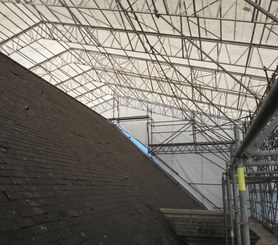 Temporary roofs provide protection from inclement weather
