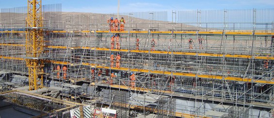 BRIO scaffolding in steel framework operations