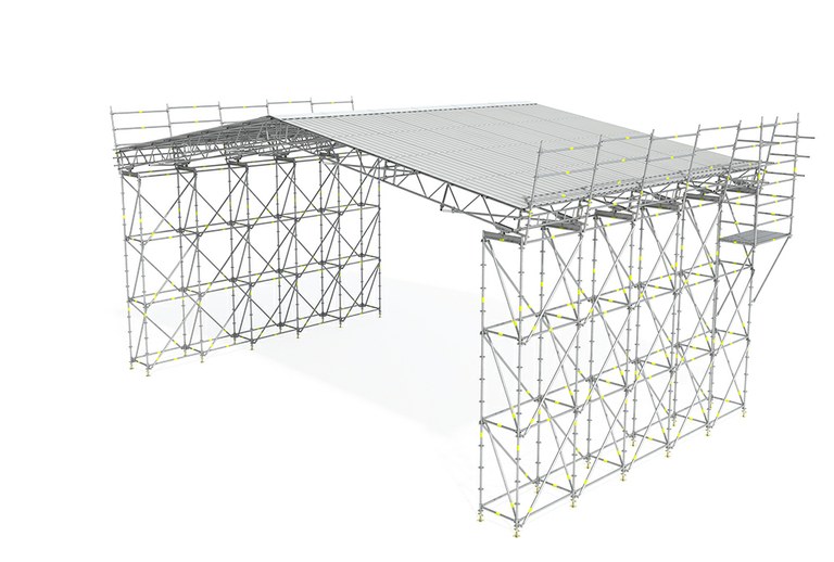 Protection Scaffolding BRIO for temporary roofs.