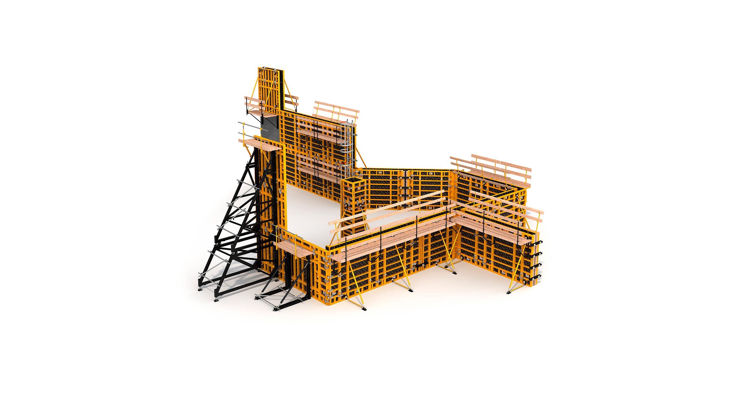 Sistema de encofrado modular para la construcción de todo tipo de estructuras verticales de hormigón. Destaca su alto rendimiento con el  mínimo coste en mano de obra.