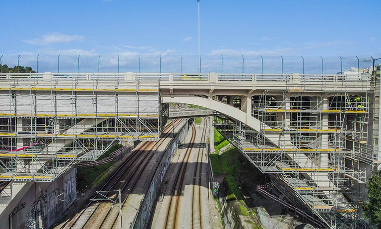 Reparación del viaducto más largo de Lisboa